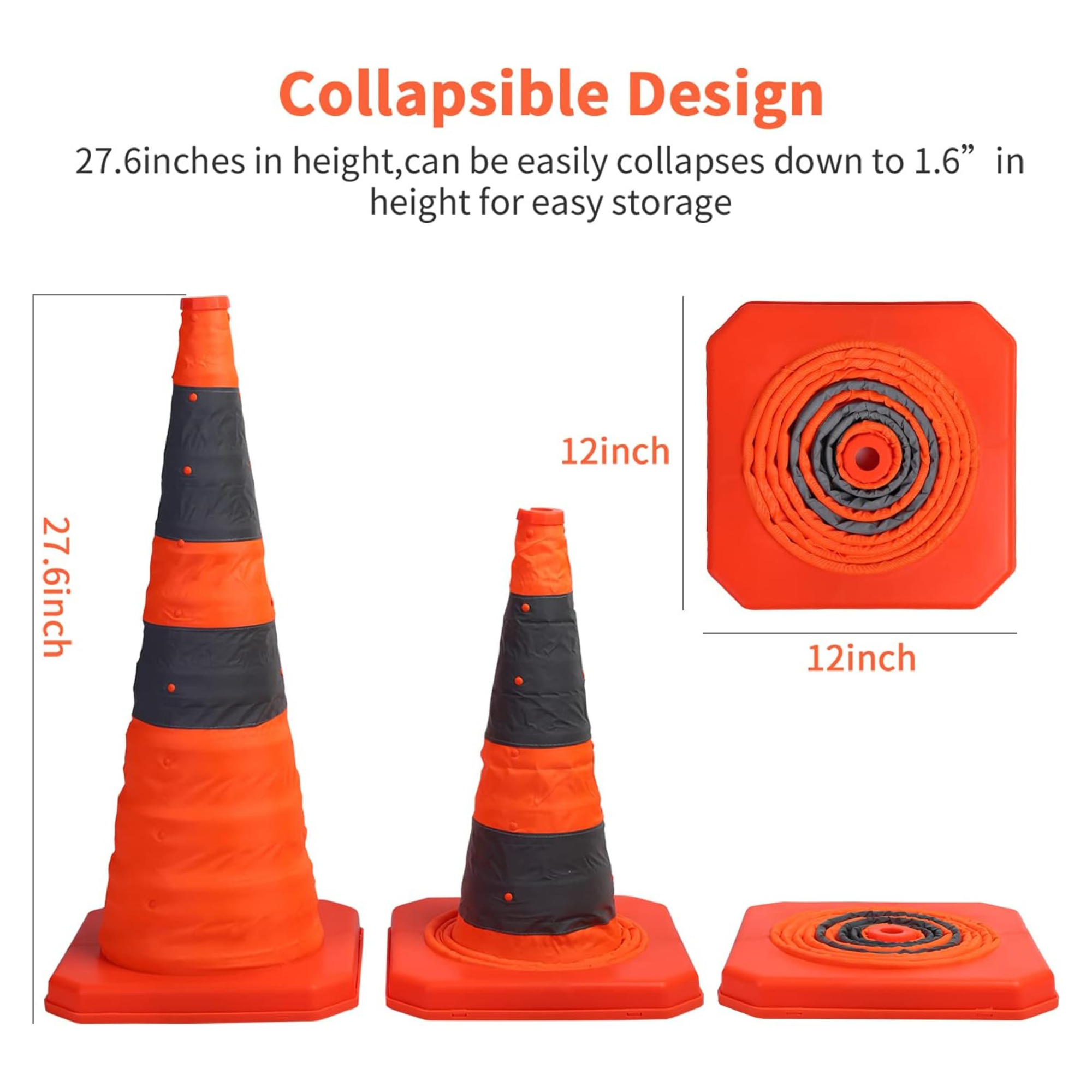 Sunnyglade 28 Inch Collapsible Traffic Cones  from GME Supply